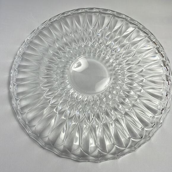 Pressed Glass 12" Cake Plate or Serving Tray - Picture 5 of 6